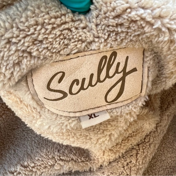 Scully Brown BOAR SUEDE PILOT JACKET with Cream Sherpa Collar Men’s Size XL - Picture 10 of 11